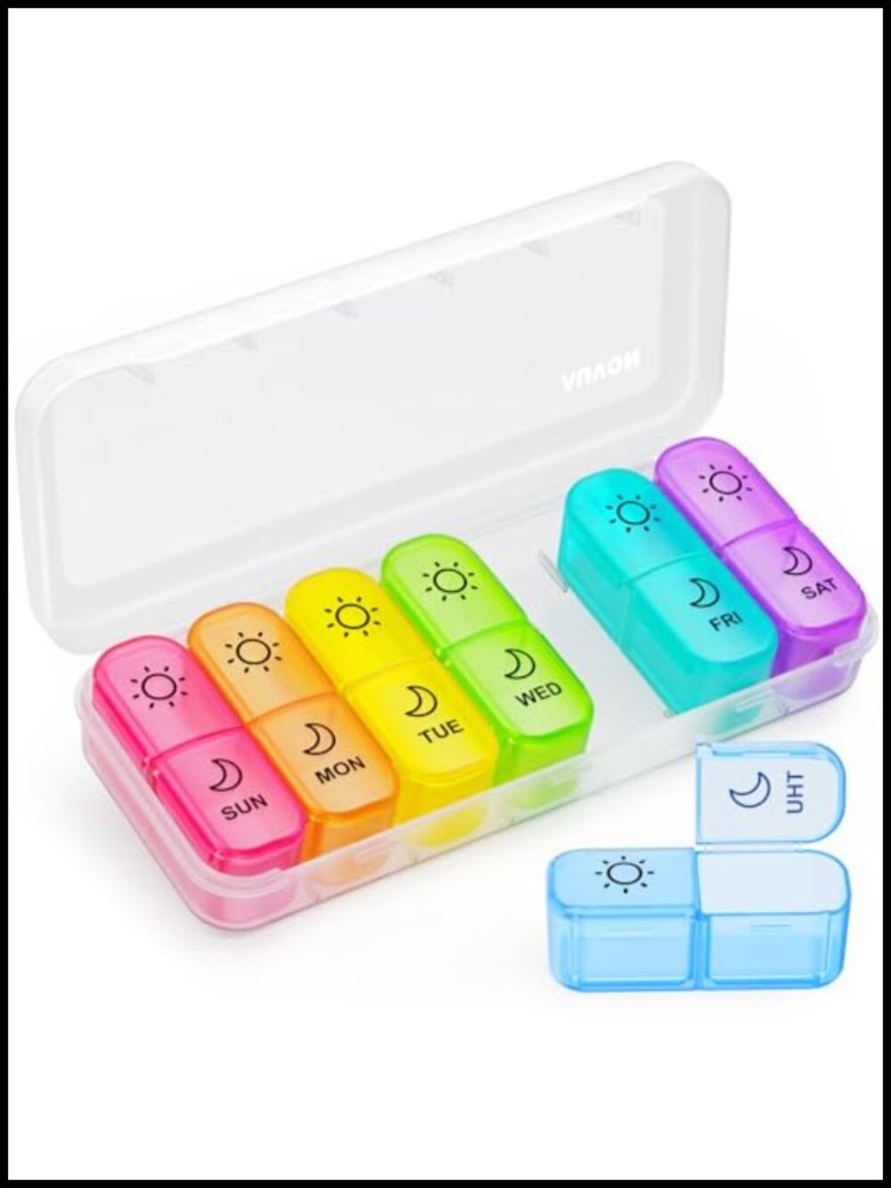 Weekly Pill Organizer 2 Times a Day AM PM 7 Day Pill Box Travel Case